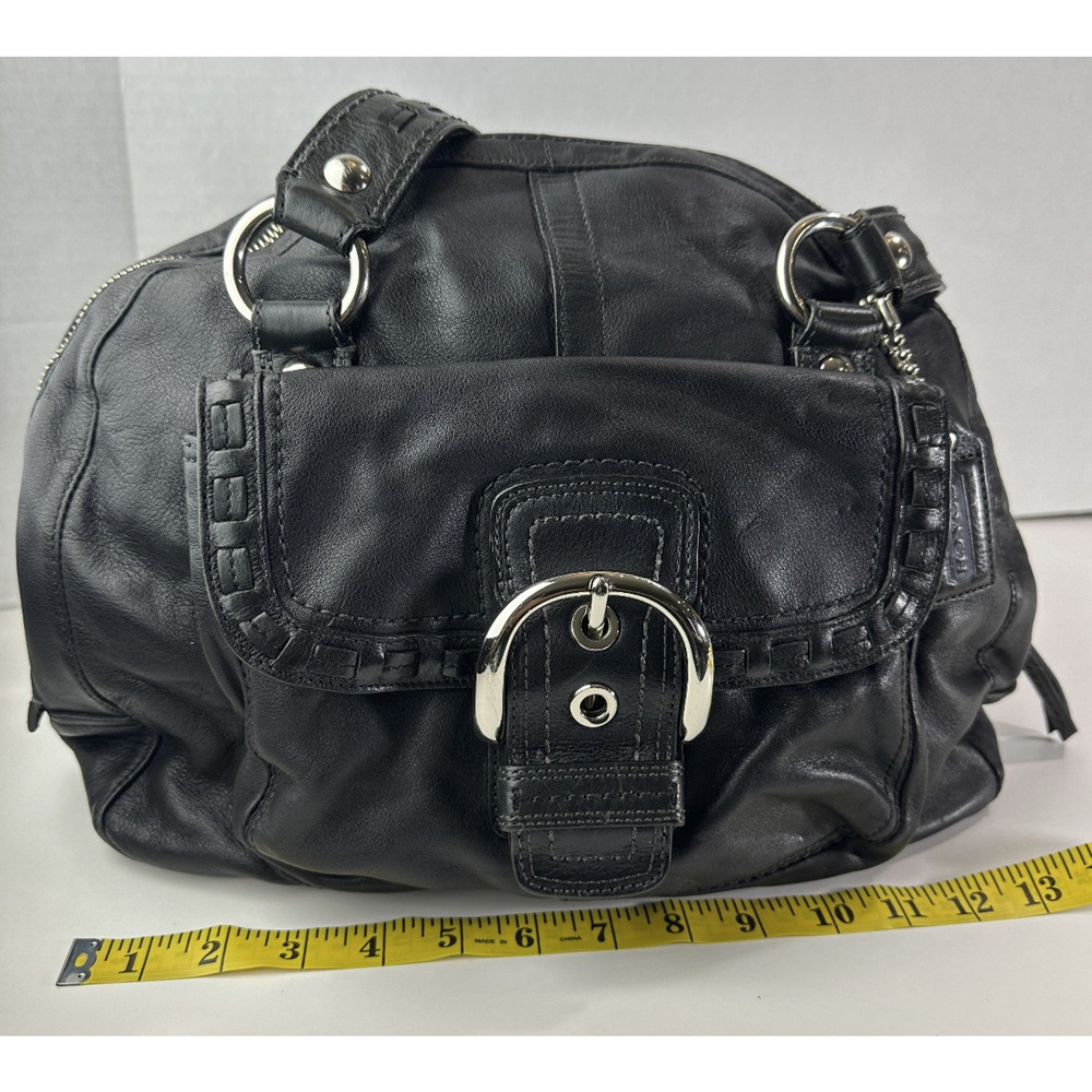 Coach Soho Courtney Buckle Domed Leather Shoulder Bag Flap Fold Over Satchel - Picture 16 of 16